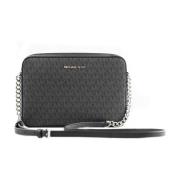 Michael Kors Stor Crossbody-väska med Saffiano-läder Black, Dam