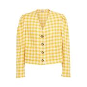 Miu Miu Elegant Tweed Cropped-Jacka Yellow, Dam