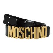 Moschino Enkel Logo Bälte med Spänne Stängning Black, Herr