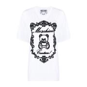 Moschino Ekologisk Bomull Teddy Logo T-Shirt White, Dam