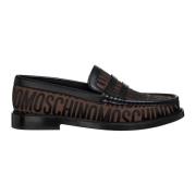 Moschino Stiliga Logo Loafers för Damer Brown, Dam