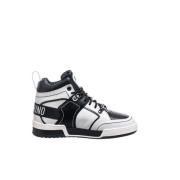 Moschino Läder Sneakers Uppgradera Stilfull Avslappnad Cool Black, Her...
