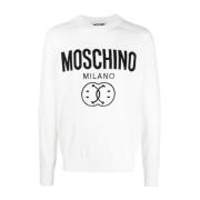 Moschino Vit Logo-Print Sweatshirt White, Herr