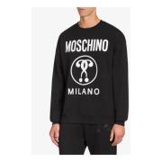 Moschino Svart Double Question Tröja Black, Herr