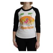 Moschino Vit Bomull T-shirt My Little Pony Top White, Dam