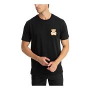 Moschino Ikoniskt Logotyp T-Shirt Uppgradering Black, Herr