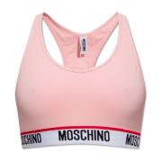 Moschino Kort topp med logotyp Pink, Dam