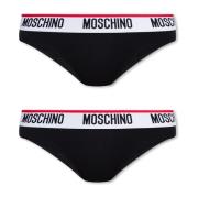 Moschino Varumärkeskalsonger 2-pack Black, Dam