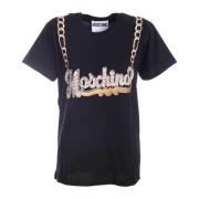 Moschino Stilfull Svart Halsband T-Shirt Black, Dam