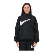 Nike Oversized och luftig jacka med meshfoder Black, Dam