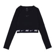 Nike Sportswear Crop Tape Långärmad Top Black, Dam
