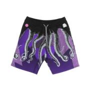 Octopus Shorts Fleece Purple, Herr