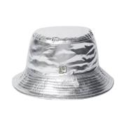 Paco Rabanne Metallic Bucket Hat med Logobrodyr Gray, Dam