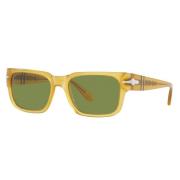 Persol Rektangulära solglasögon i honung med gröna antireflekterande l...