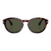 Persol Havana Acetat Solglasögon med Gröna Kristallglas Brown, Unisex