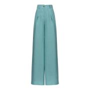 Pinko Kvinnor 1G17Cuy7W3E77 Gröna andra materialbyxor Blue, Dam