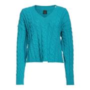 Pinko V-neck Knitwear Blue, Dam