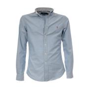 Polo Ralph Lauren Slim-Fit Blå Rutig Oxford Skjorta Blue, Herr