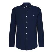 Polo Ralph Lauren Blå Slim-Fit Skjorta med Button-Down Krage Blue, Her...