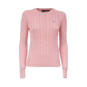 Polo Ralph Lauren Bekväm och stilfull rund hals stickad tröja Pink, Da...
