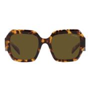 Prada Solglasögon med kuddform i honungssköldpadda Brown, Unisex