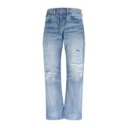 Ralph Lauren Förstörda blå jeans i denim Blue, Herr