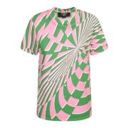 Stella McCartney Tryckt Bomull T-Shirt Green, Dam