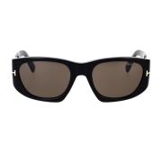 Tom Ford Klassiska fyrkantiga solglasögon Black, Unisex