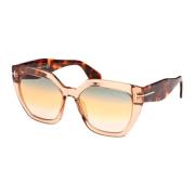 Tom Ford Transparent ljusbrun kattöga solglasögon Brown, Dam