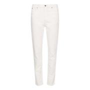 Tommy Hilfiger Broderade Blommiga Mom Jeans White, Dam