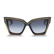 Valentino Geometriska Cat-Eye Solglasögon - Svart/Guld Black, Dam