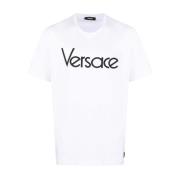 Versace Broderad T-shirt med hyllning White, Herr