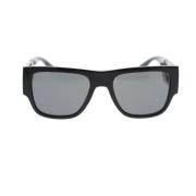Versace Rektangulära solglasögon med djärv stil Black, Unisex