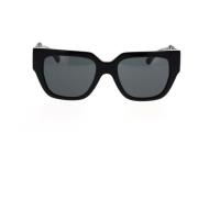 Versace Modiga fyrkantiga solglasögon med stickade armar Black, Unisex