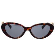 Versace Cat-Eye Solglasögon med Mörkgrå Lins och Havana Ram Brown, Uni...
