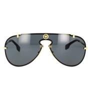 Versace Modiga Mörkgrå Solglasögon med Guldram Yellow, Unisex