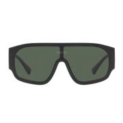 Versace Mörkgröna Kudde Solglasögon med Svart Ram Black, Unisex