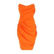 Vivienne Westwood Fluo Orange Polyester Pointed Corset KlÃ¤nning Orang...