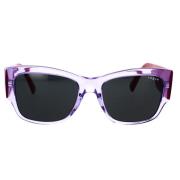 Vogue Transparenta fyrkantiga solglasögon med mörkgråa linser Purple, ...
