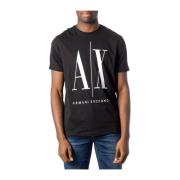 Armani Exchange Stiligt Logo Design T-shirt Black, Herr