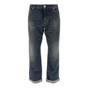 Balmain Denim Jeans med Uppvik, Tillverkad i Italien Blue, Herr