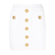 Balmain Vit Lion Head Kjol White, Dam