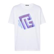 Balmain Neon logotyp T-shirt White, Herr