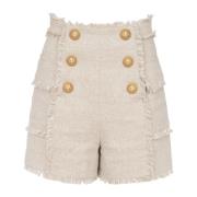 Balmain Fransade linne-sailorshorts Beige, Dam