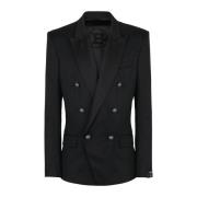 Balmain Wool blazer with double-breasted silver-tone buttoned fastenin...