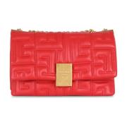 Balmain 1945 Soft small bag in quilted leather Red, Dam