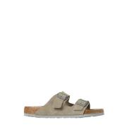 Birkenstock Suede Sandaler med Dubbla Spännen Gray, Herr