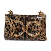 Dolce & Gabbana Leopard Print Cross Body Väska Brown, Dam