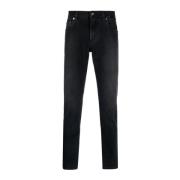 Dolce & Gabbana Slim-Fit Jeans med Medium Midja Black, Herr