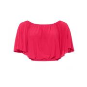 Dolce & Gabbana Solal Cropped Top - Korallrosa Stretch Blus Pink, Dam